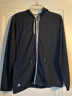 Adidas Climalite Women's Full-Zip Hoodie with cute striped detail on back